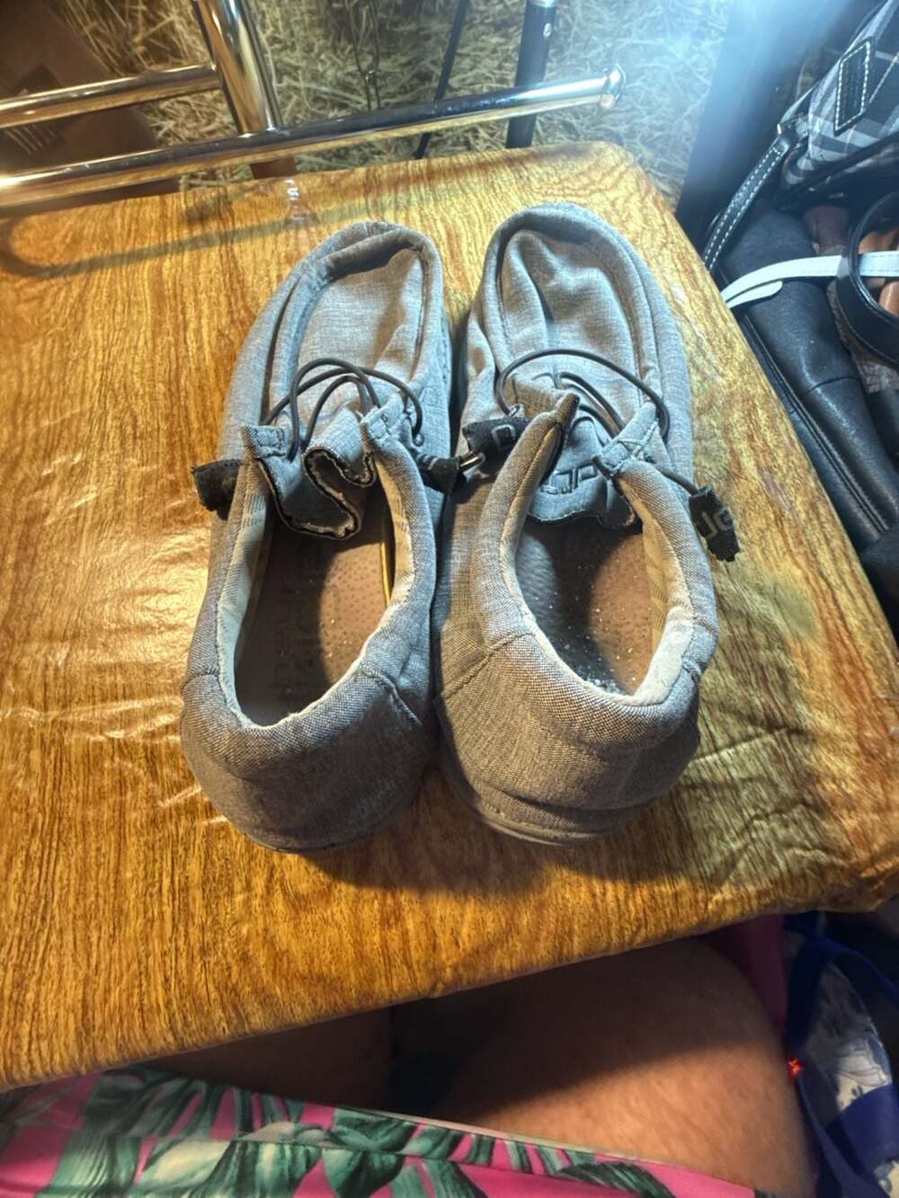 Hey Dude Wally Grey Canvas Slip-On Shoes